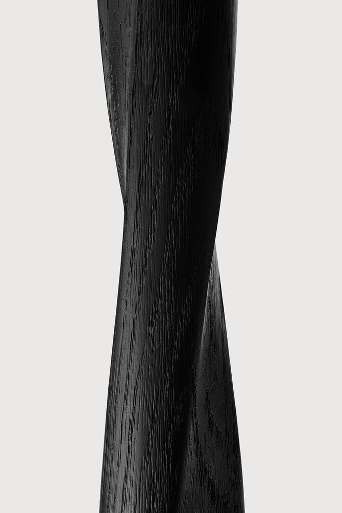Torsion Dining Table | Varnished Oak | Black | Round | Low Height | 28" X 28"