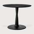 Torsion Dining Table | Varnished Oak | Black | Round | Low Height | 35" X 35"
