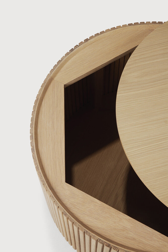 Roller Max Coffee Table | Oak | Round | Removable Cover | 24" X 24"
