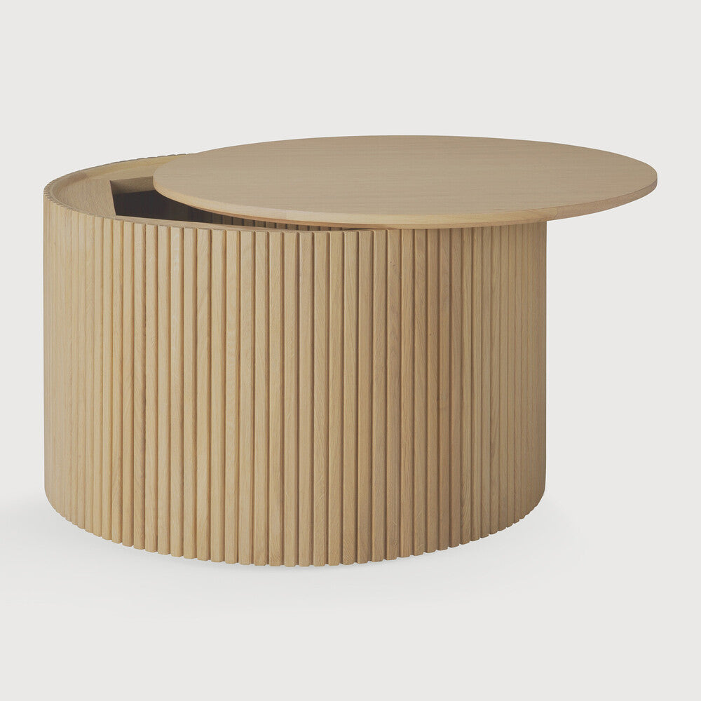 Roller Max Coffee Table | Oak | Round | Removable Cover | 24" X 24"