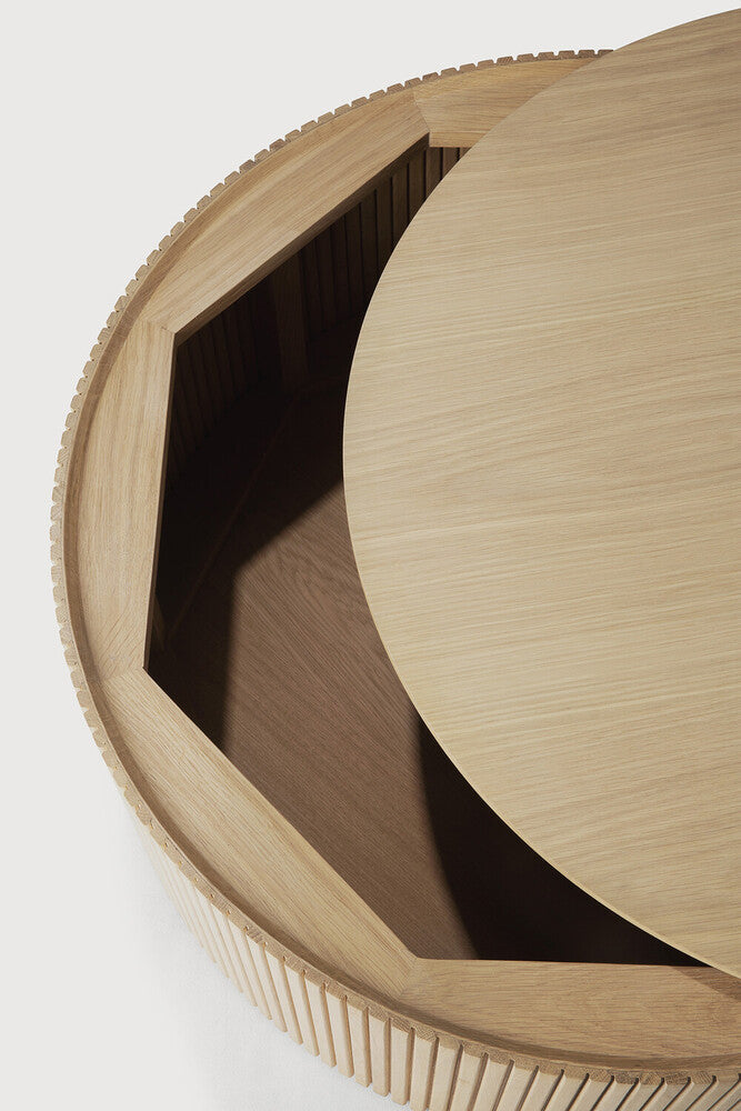 Roller Max Coffee Table | Oak | Round | Removable Cover | 31" X 31"