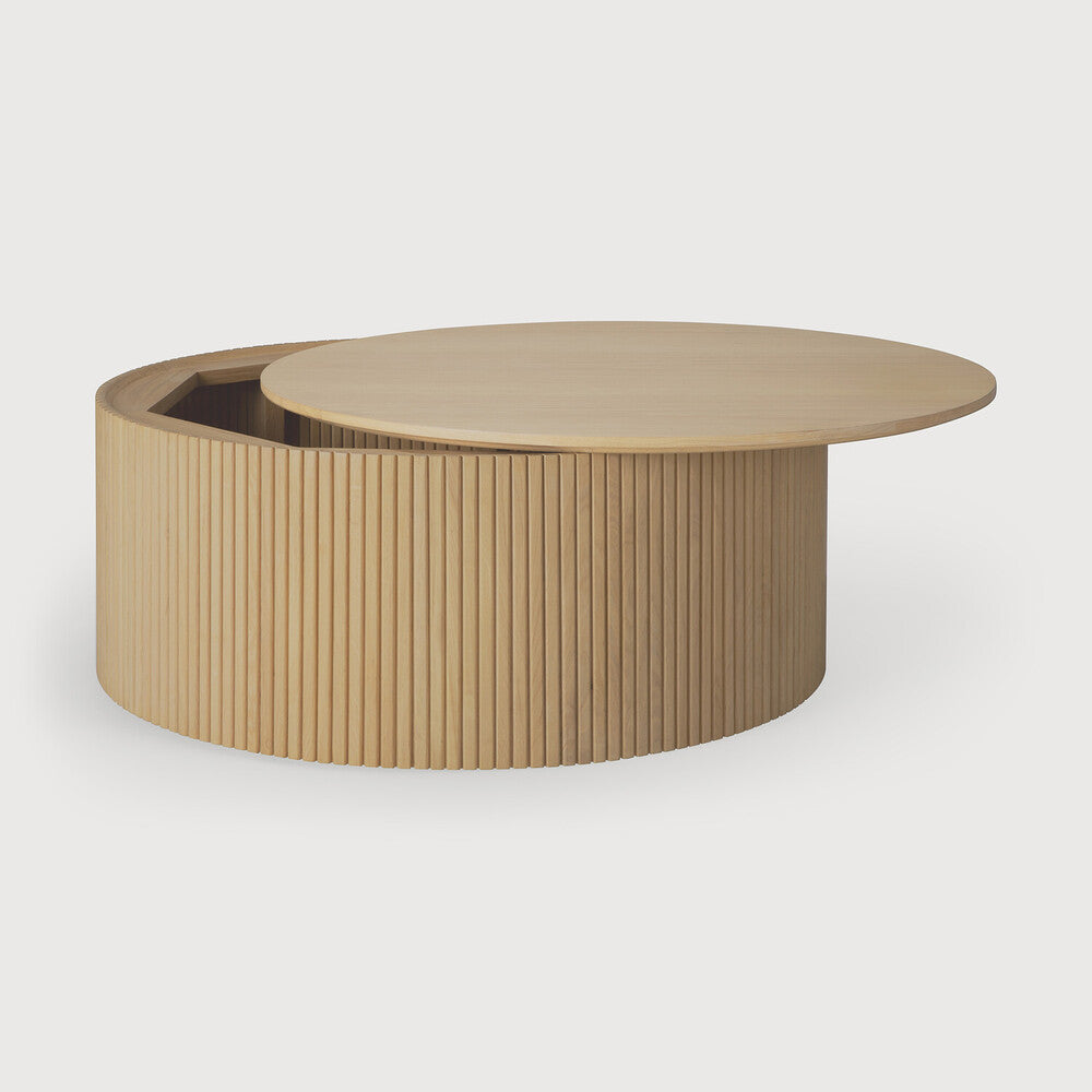 Roller Max Coffee Table | Oak | Round | Removable Cover | 31" X 31"