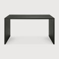 U Desk | Varnished Oak | Black | Rectangular | With Cable Management | 55" X 28"