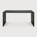 U Desk | Varnished Oak | Black | Rectangular | With Cable Management | 63" X 31"