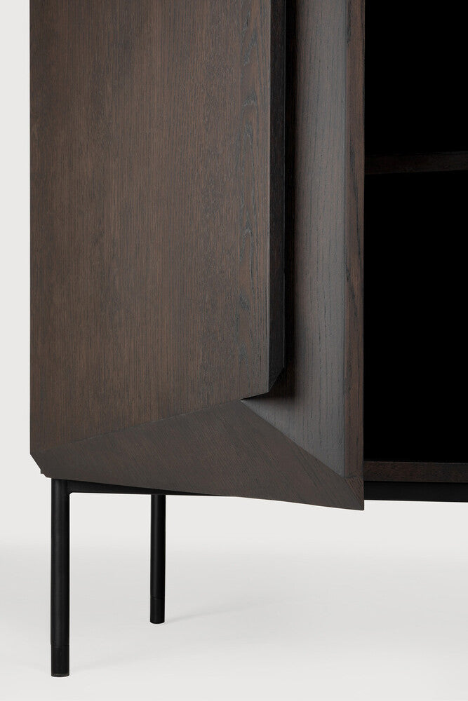 Stairs Cupboard | Varnished Oak | Brown | 2 Doors