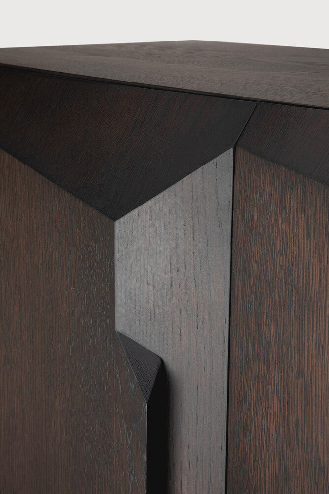 Stairs Cupboard | Varnished Oak | Brown | 2 Doors