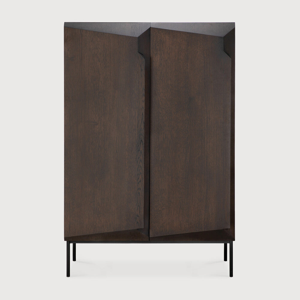 Stairs Cupboard | Varnished Oak | Brown | 2 Doors