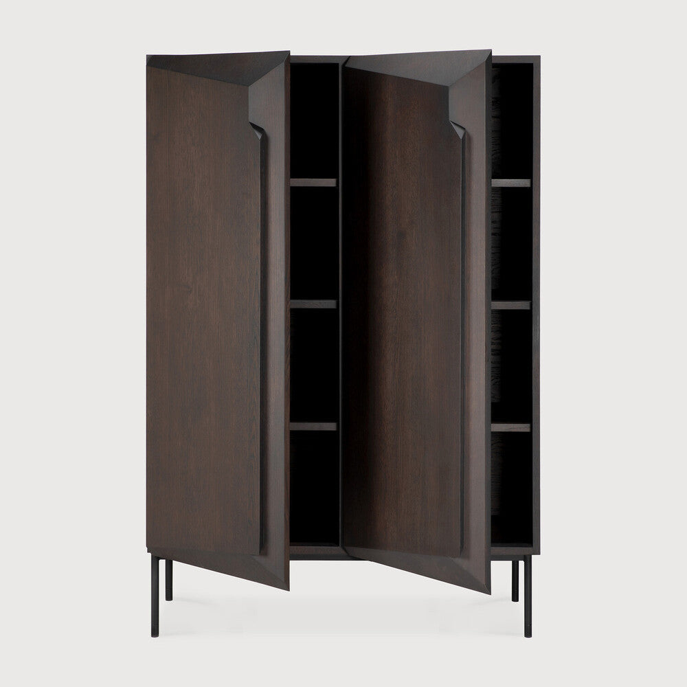 Stairs Cupboard | Varnished Oak | Brown | 2 Doors