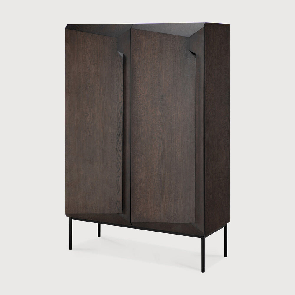 Stairs Cupboard | Varnished Oak | Brown | 2 Doors