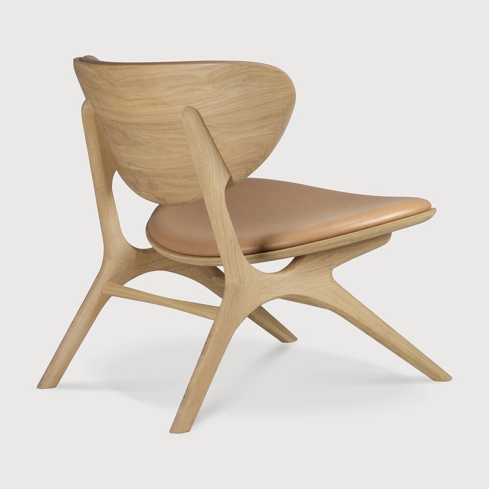 Eye Lounge Chair | Varnished Oak | Sienna Leather | Upholstered Backrest + Seat