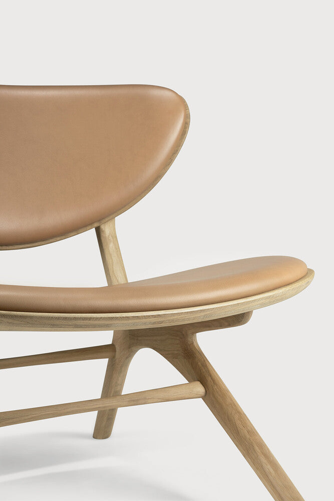 Eye Lounge Chair | Varnished Oak | Sienna Leather | Upholstered Backrest + Seat