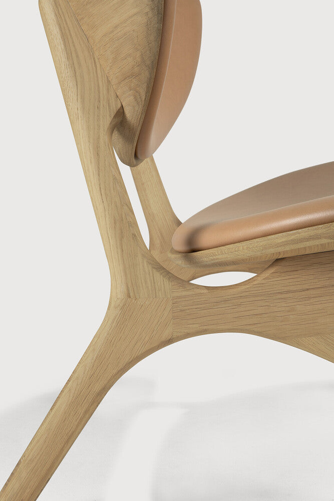 Eye Lounge Chair | Varnished Oak | Sienna Leather | Upholstered Backrest + Seat