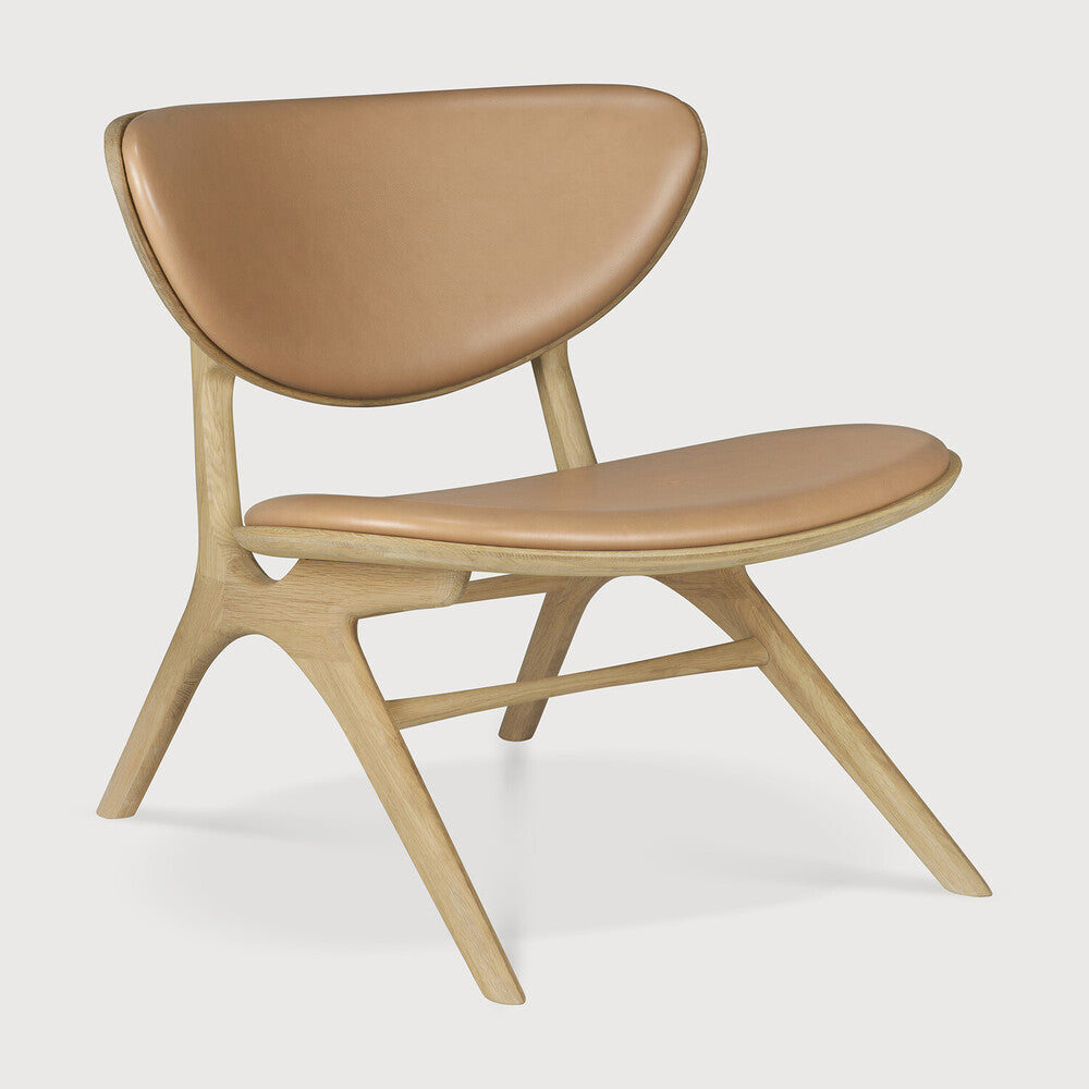 Eye Lounge Chair | Varnished Oak | Sienna Leather | Upholstered Backrest + Seat