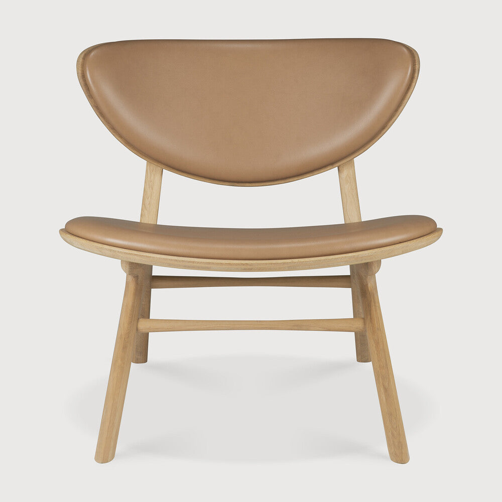 Eye Lounge Chair | Varnished Oak | Sienna Leather | Upholstered Backrest + Seat