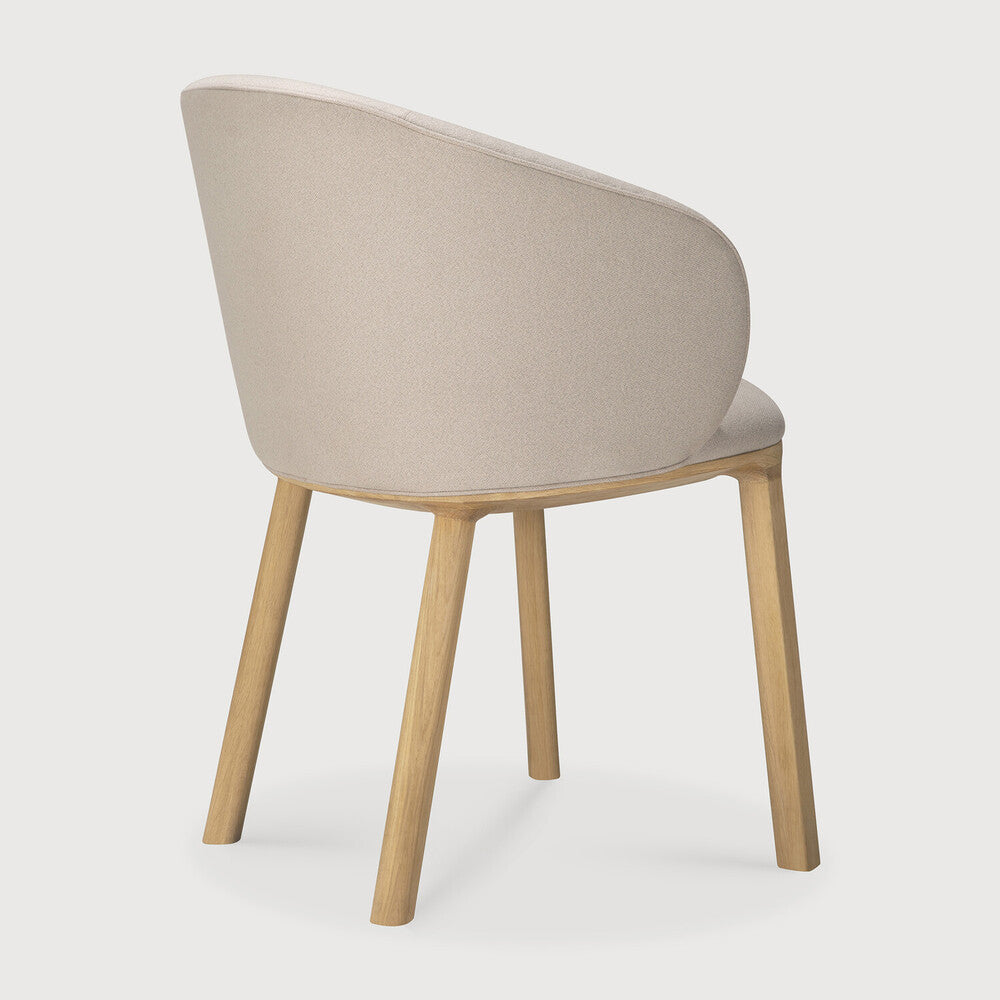 Unda Dining Chair | Varnished Oak | Salt Fabric