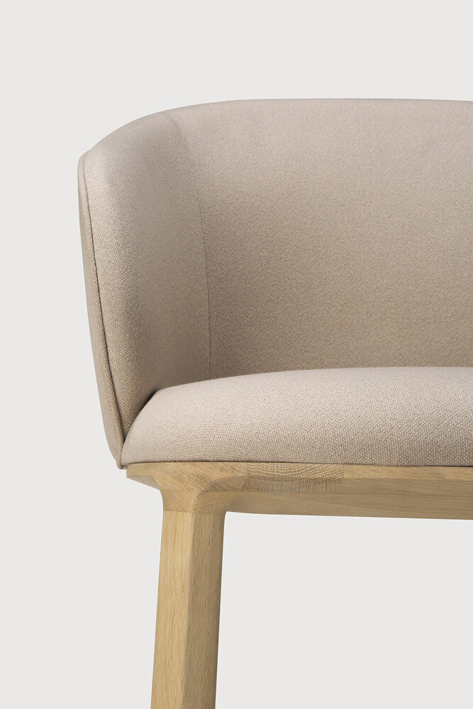 Unda Dining Chair | Varnished Oak | Salt Fabric