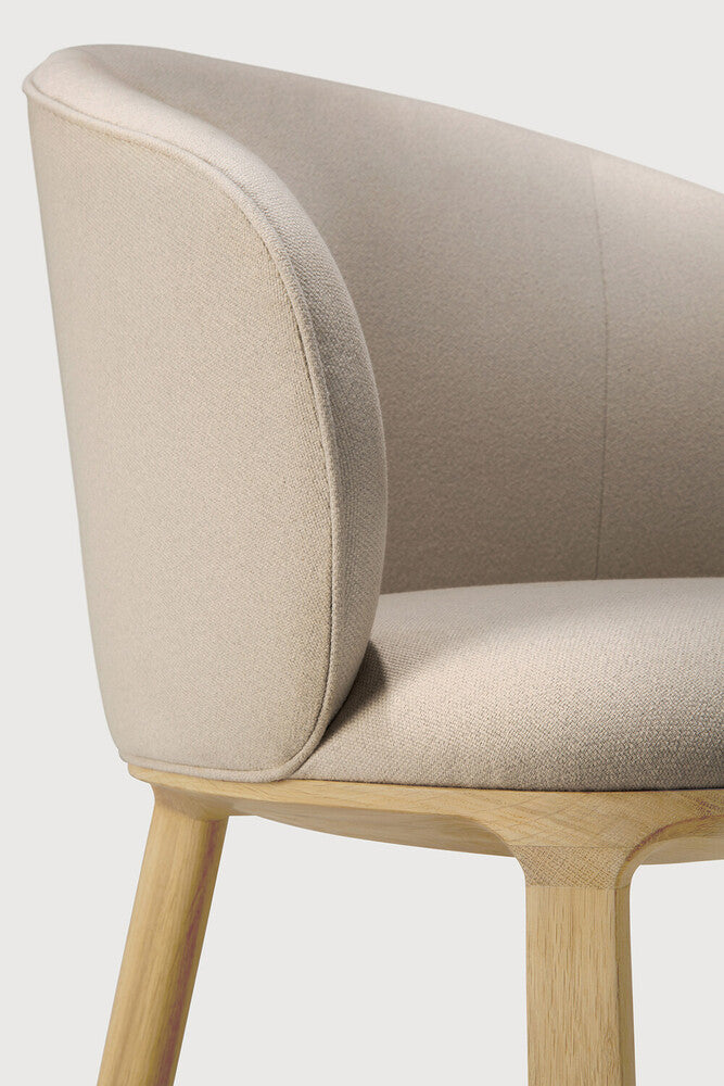 Unda Dining Chair | Varnished Oak | Salt Fabric