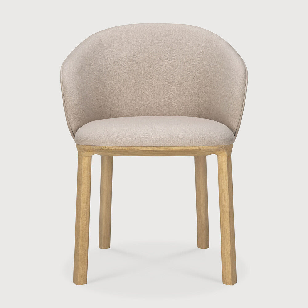 Unda Dining Chair | Varnished Oak | Salt Fabric