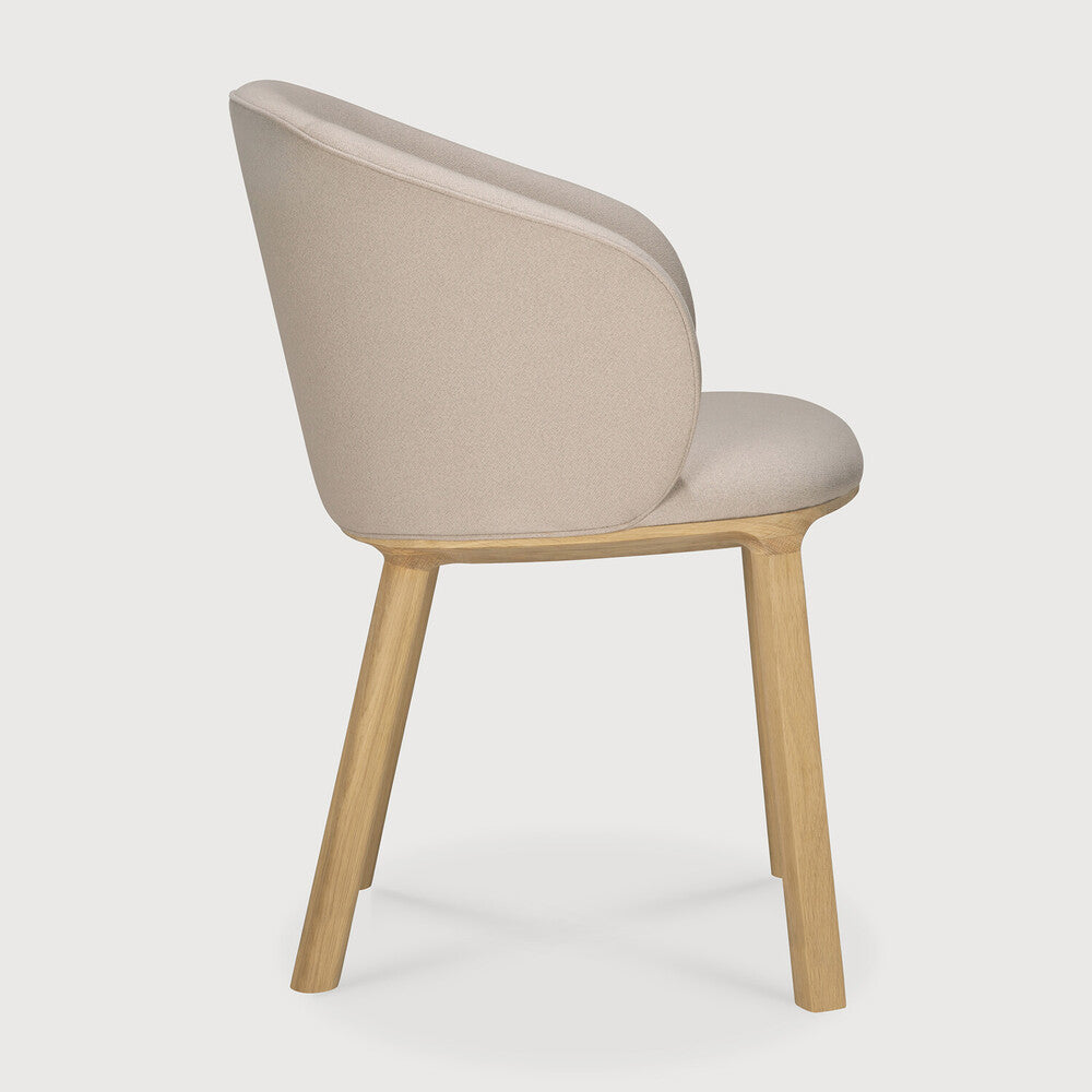 Unda Dining Chair | Varnished Oak | Salt Fabric