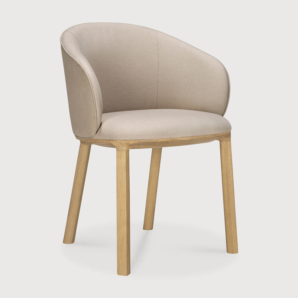 Unda Dining Chair | Varnished Oak | Salt Fabric