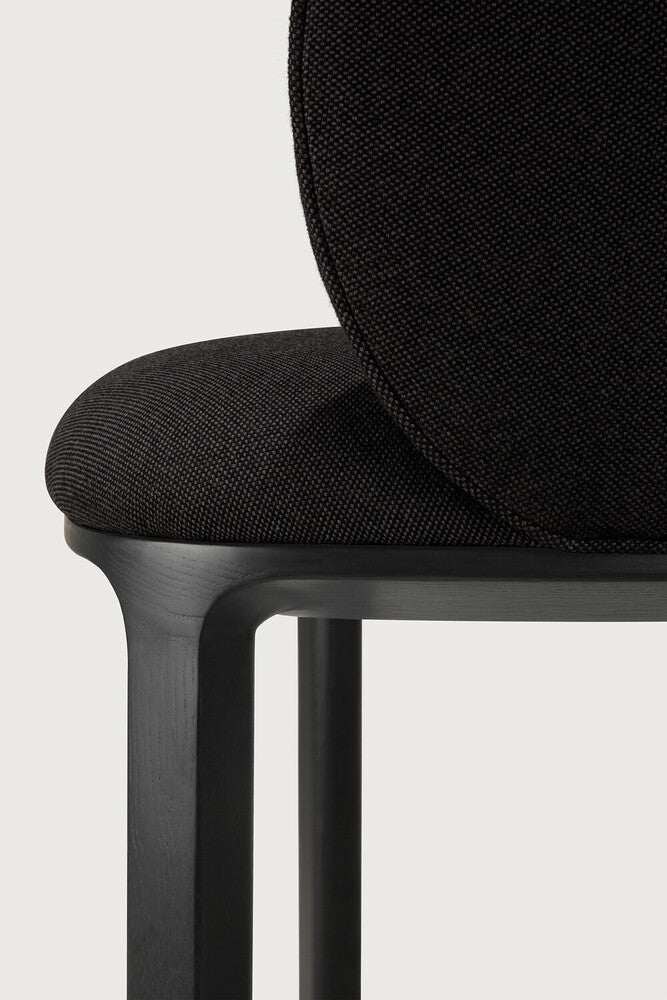 Unda Dining Chair | Varnished Oak | Black | Charcoal Fabric