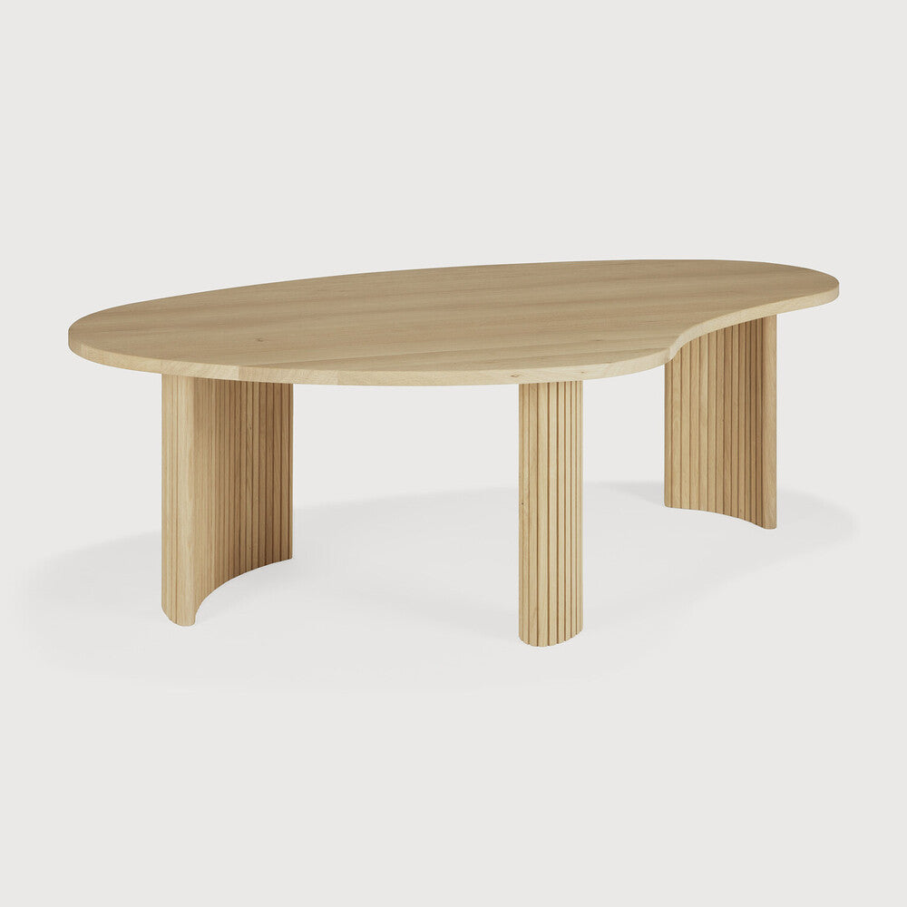 Boomerang Coffee Table | Oak | Pebble Shape | 50" X 29"