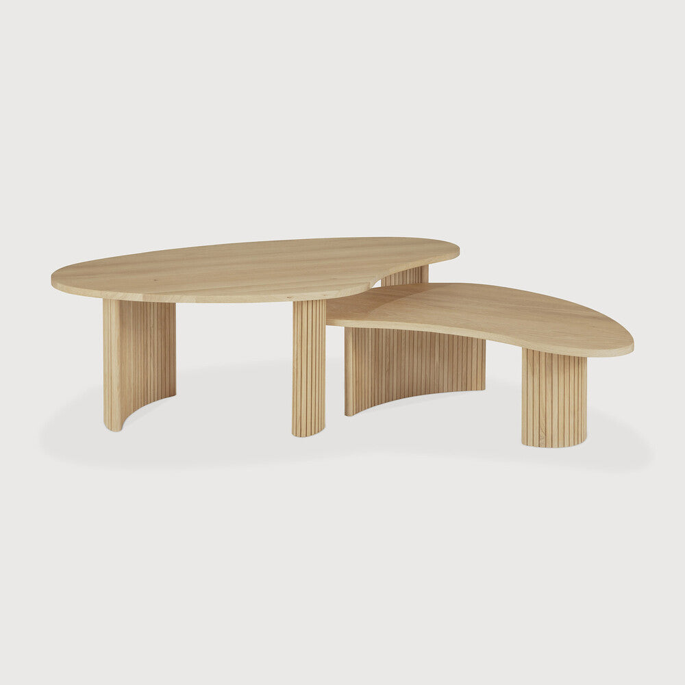 Boomerang Coffee Table | Oak | Pebble Shape | 50" X 29"