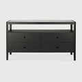 Spindle Dresser | Varnished Oak | Black | 4 Drawers