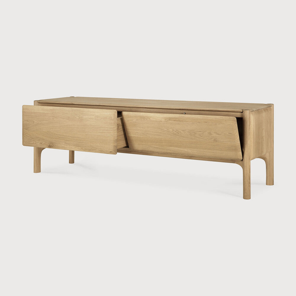 Pi Tv Cupboard | Oak | 1 Flip|Down Door | 1 Drawer