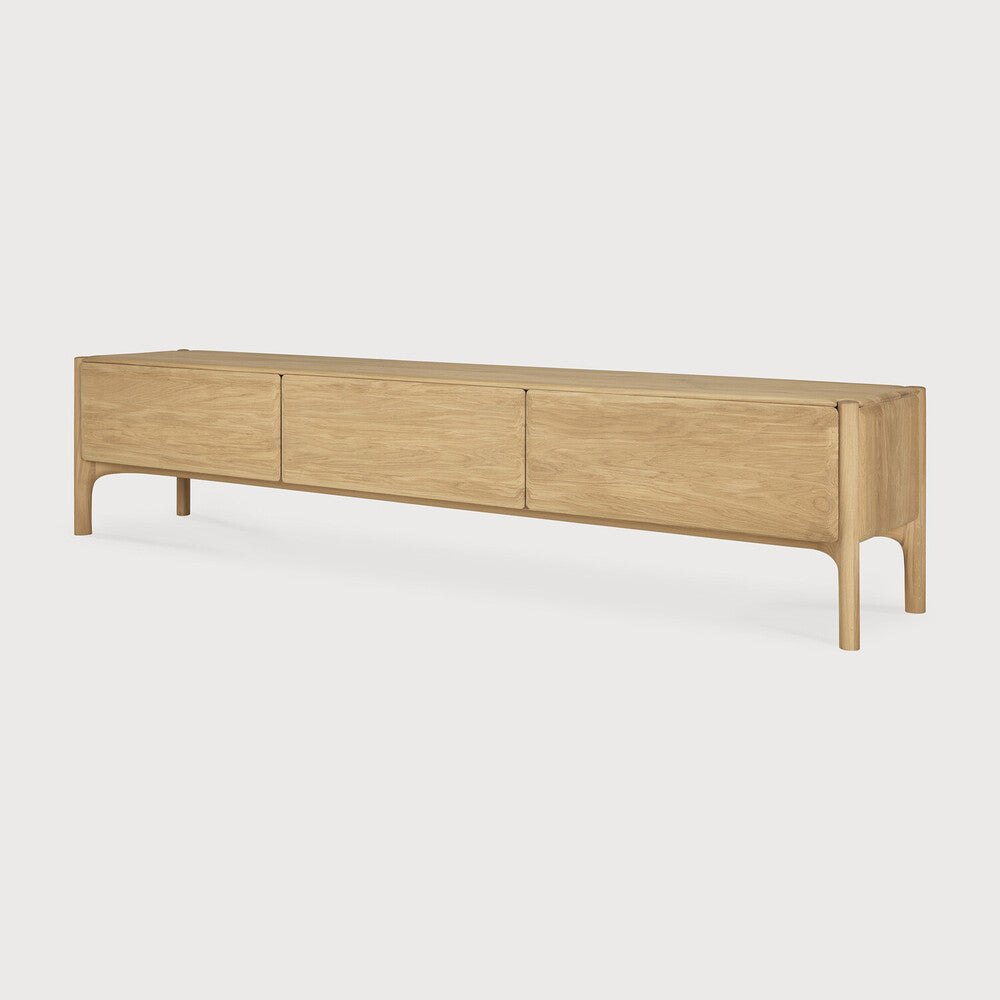 Pi Tv Cupboard | Oak | 1 Flip|Down Door | 2 Drawers