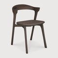 Bok Dining Chair | Varnished Oak | Brown | Warm Brown Fabric