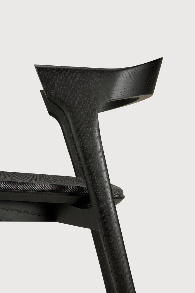 Bok Dining Chair | Varnished Oak | Black | Soft Black Fabric