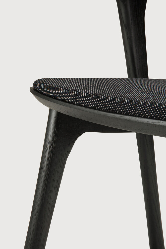 Bok Dining Chair | Varnished Oak | Black | Soft Black Fabric