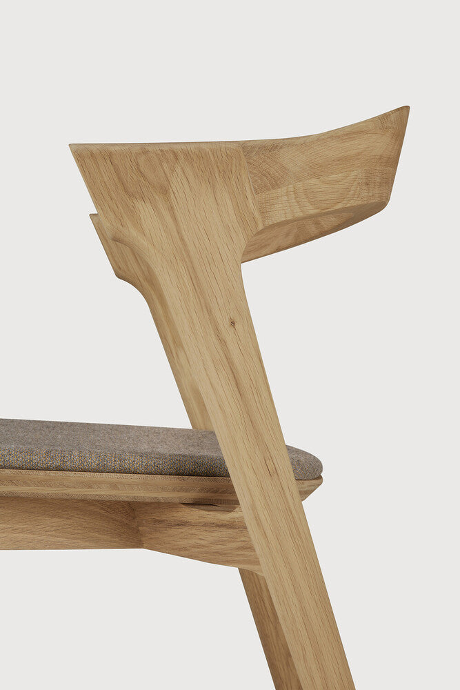 Bok Dining Chair| Varnished Oak | Warm Grey Fabric