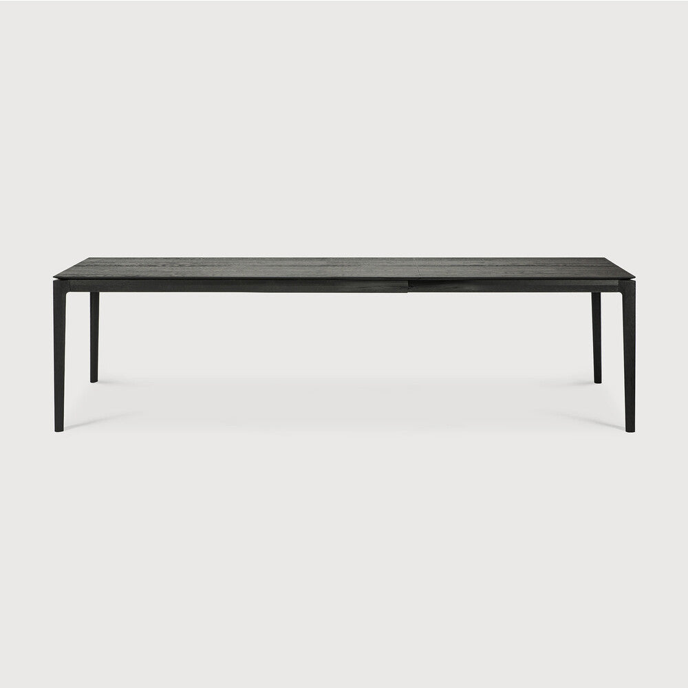 Bok Extendable Dining Table | Varnished Oak | Black | Rectangular | 79"|118" X 39"