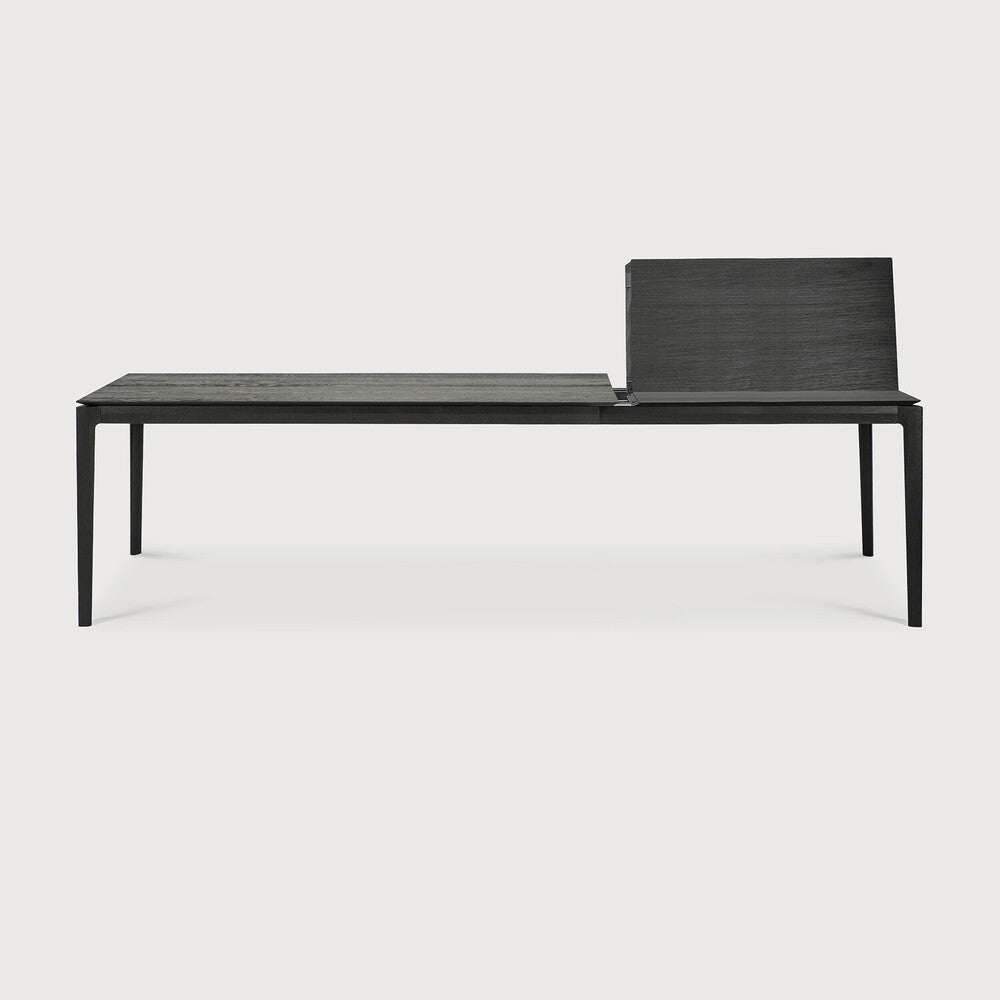 Bok Extendable Dining Table | Varnished Oak | Black | Rectangular | 79"|118" X 39"