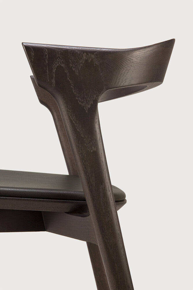 Bok Dining Chair | Varnished Oak | Brown | Brown Leather