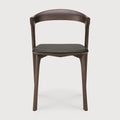 Bok Dining Chair | Varnished Oak | Brown | Brown Leather