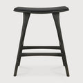 Osso Counter Stool | Varnished Oak | Black | Black Leather