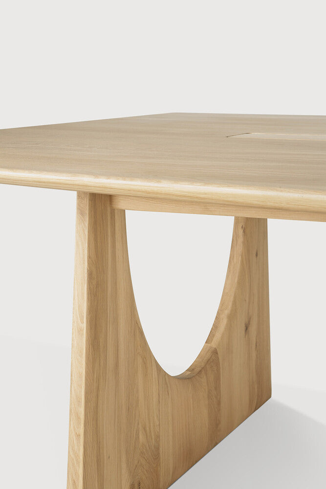 Geometric Meeting Table | Varnished Oak | Rectangular | With Wire Management Boxes
