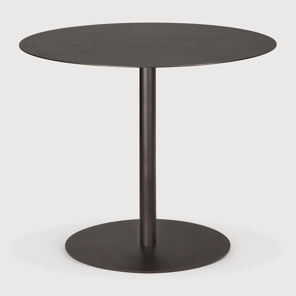 Blend Dining Table | Metal Top | Dark Bronze | Dark Bronze Base | Round | 35" X 35"