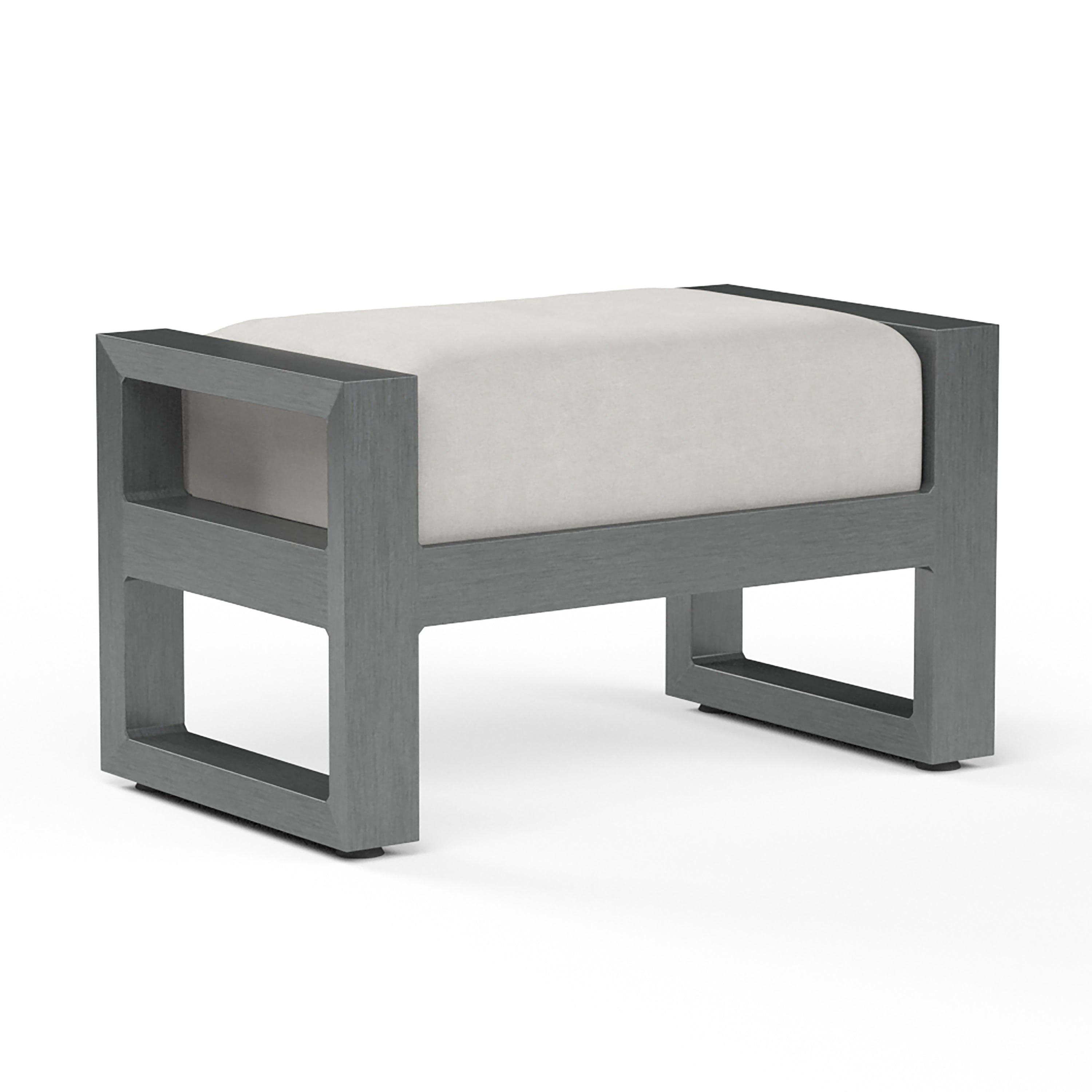 Redondo Ottoman in Cast Silver, No Welt