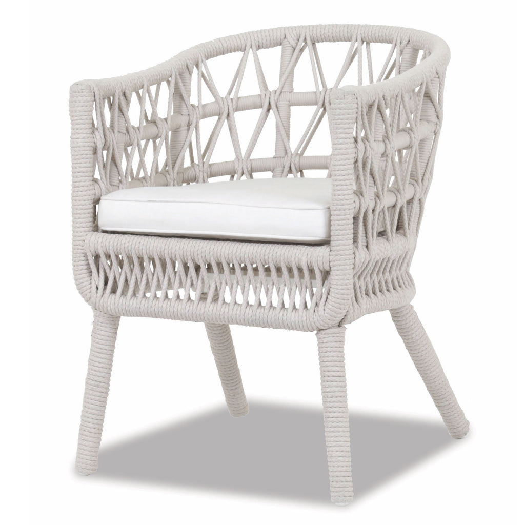 Dana Rope Dining Chair in Linen Canvas w/ Self Welt