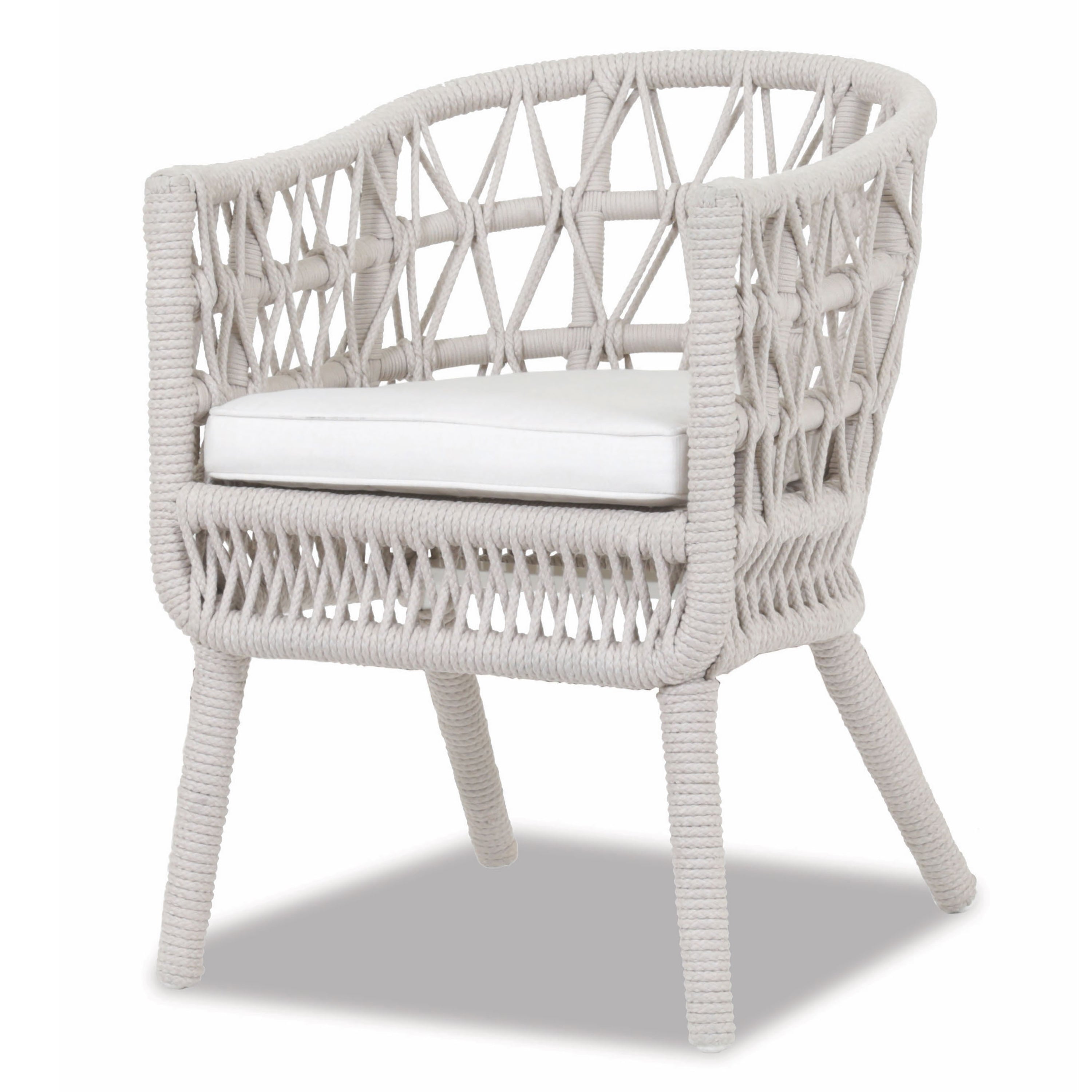 Dana Rope Dining Chair in Linen Canvas w/ Self Welt