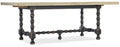 Ciao Bella 84in Trestle Table with 2-18in Leaves-Flaky White/Black