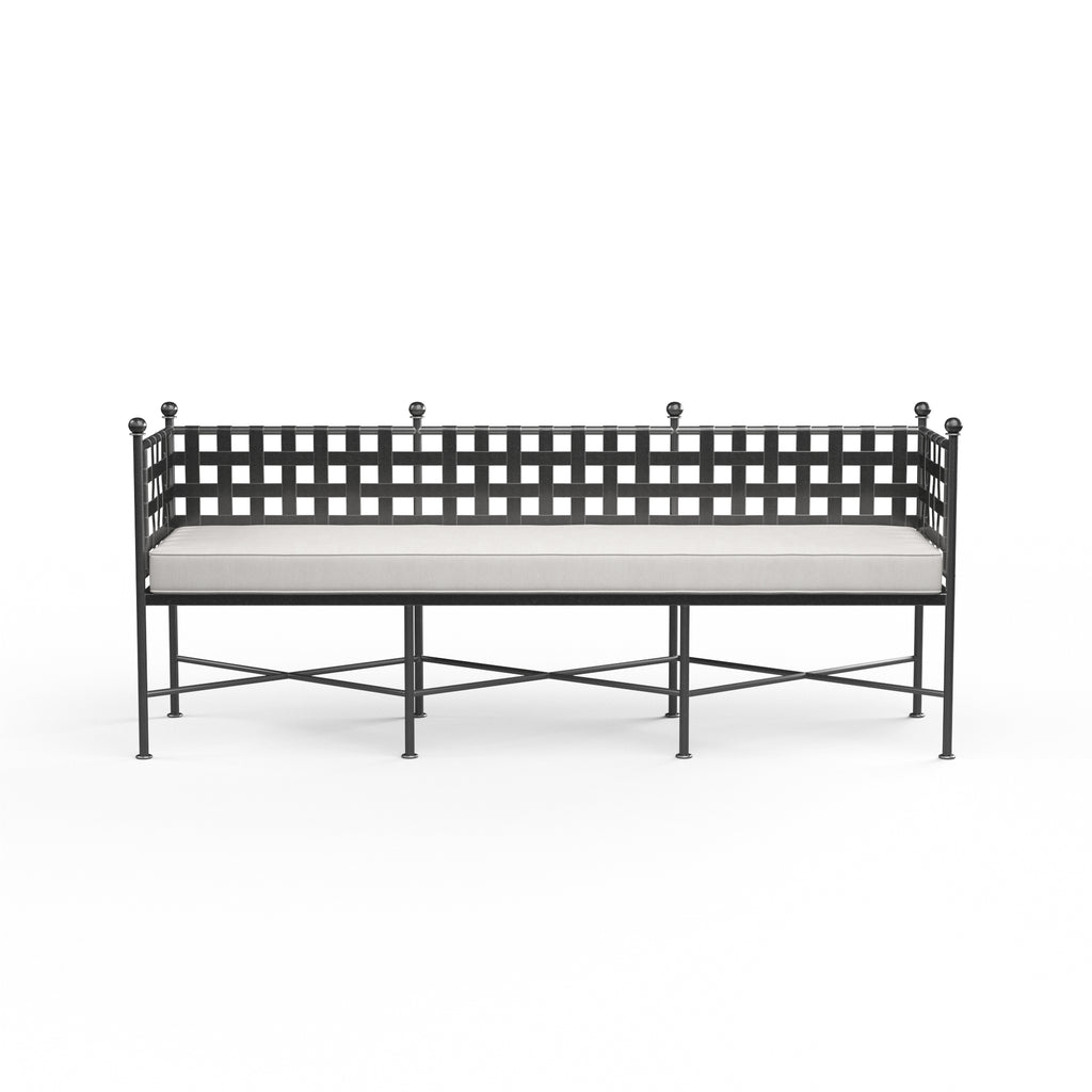 Provence Garden Bench in Canvas White w/ Self Welt