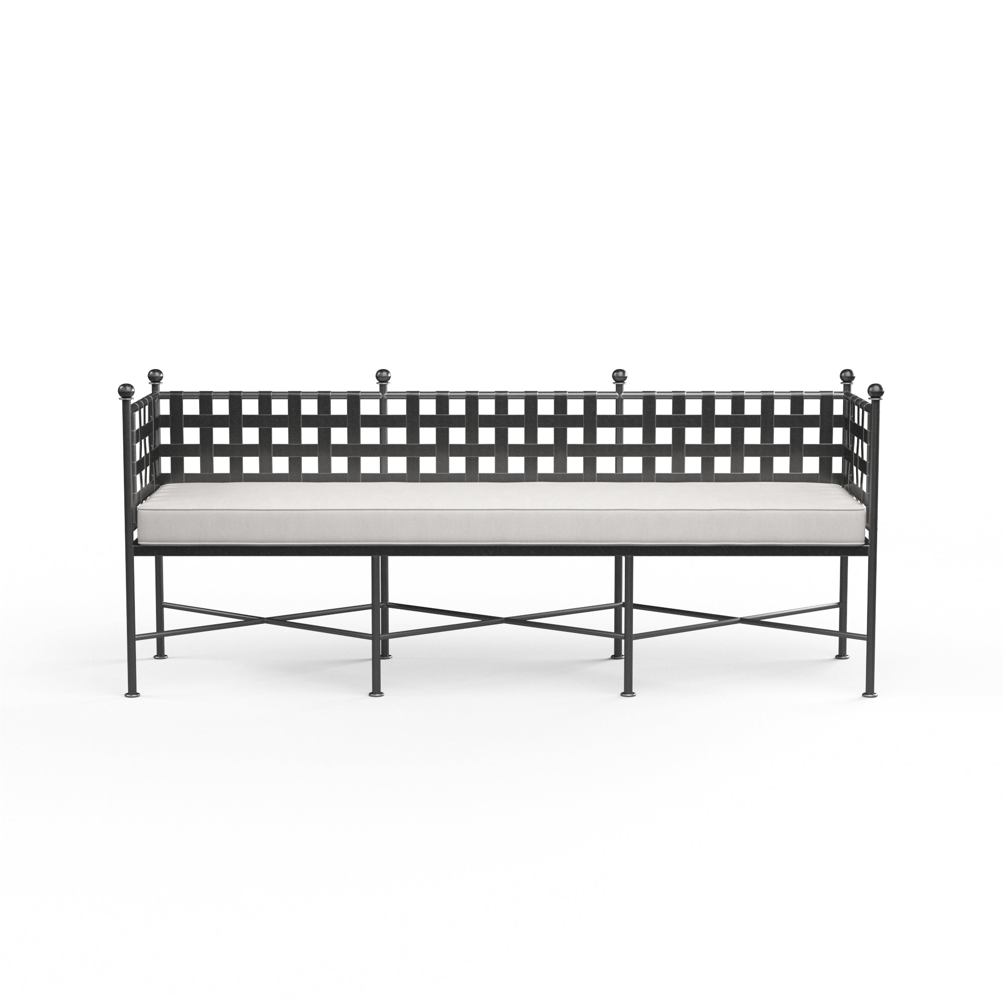 Provence Garden Bench in Canvas White w/ Self Welt