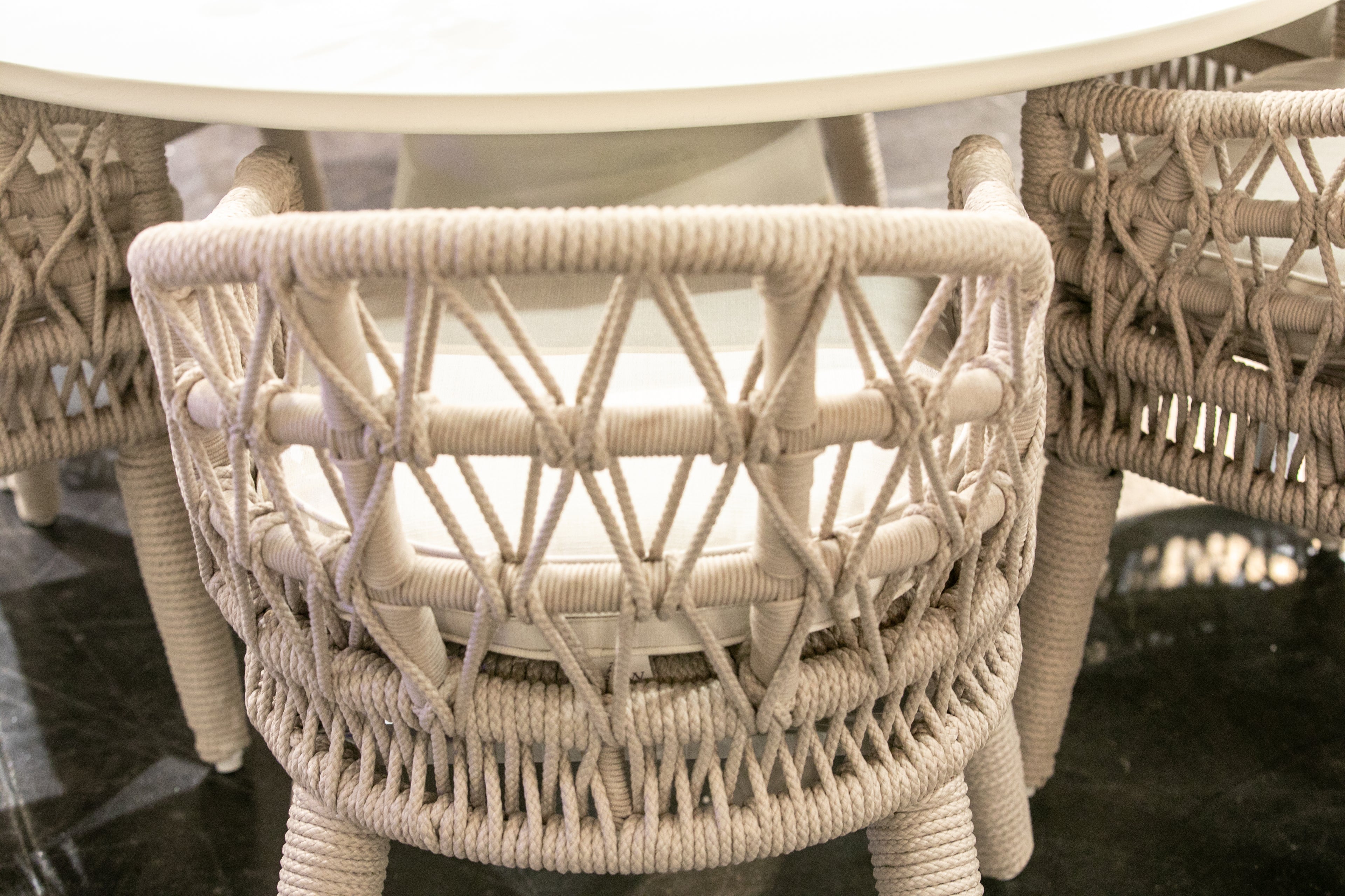 Dana Rope Dining Chair in Linen Canvas w/ Self Welt