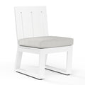 Newport Armless Dining Chair in Cast Silver, No Welt