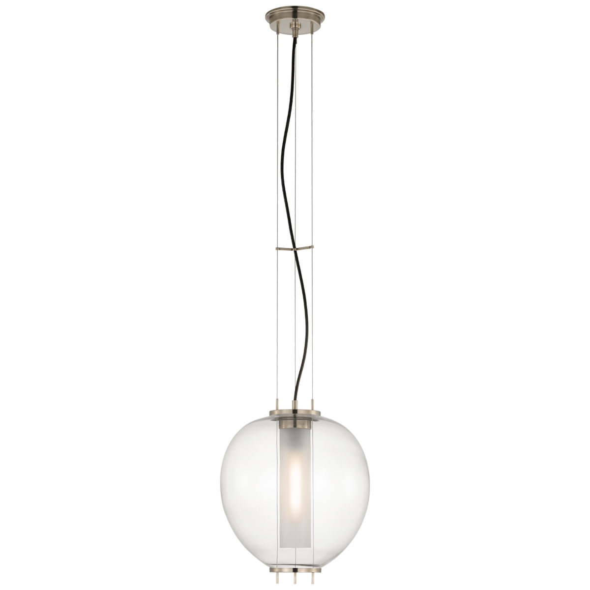 Taro 13" Lantern | Antique Nickel | Clear Glass